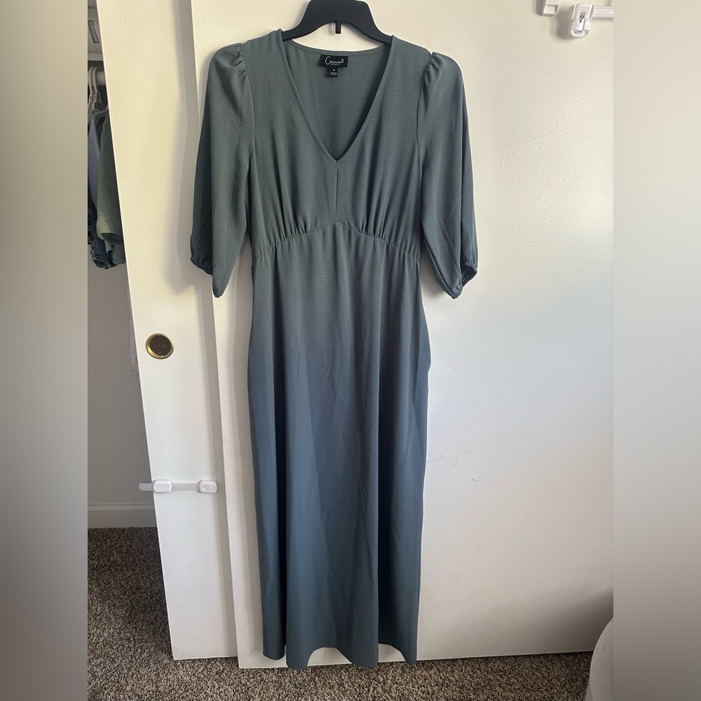 Connected Apparel Deep Green Long Sleeve Dress